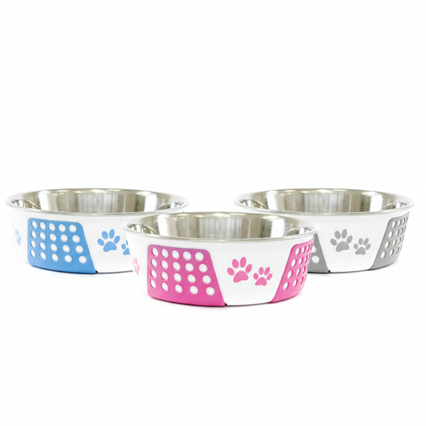 Comedouro Inox Decorado Patinhas